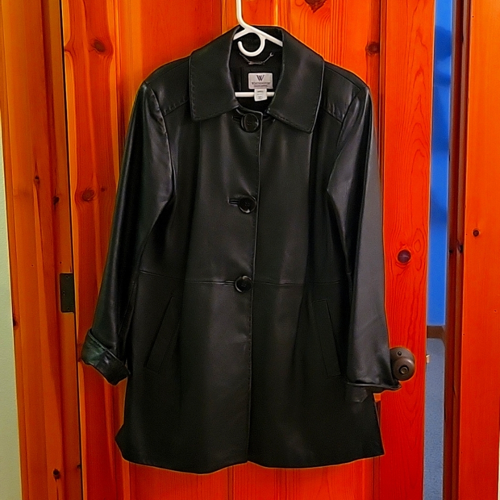 Lambskin leather carcoat